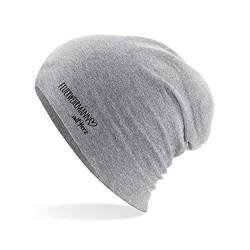 HUURAA Beanie Feuerwehrmann mit Herz Unisex Mütze Heather Grey mit Motiv für die tollsten Menschen Geschenk Idee für Freunde und Familie von HUURAA