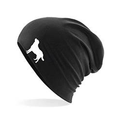 HUURAA Beanie Labrador Retriever Silhouette Unisex Mütze Größe Black mit Motiv für Hundefreunde Geschenk Idee für Freunde und Familie von HUURAA