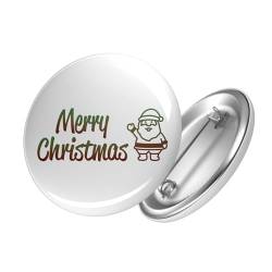 HUURAA! Button Merry Christmas Weihnachtsmann Ansteckbutton 25mm mit Motiv zu Weihnachten von HUURAA