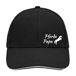 HUURAA Cappy Mütze Pferdepapa Silhouette Unisex Kappe Black/Light Grey mit Motiv für alle Pferdemenschen Geschenk Idee für Freunde und Familie von HUURAA