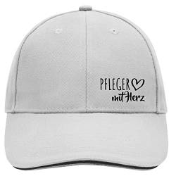 HUURAA Cappy Mütze Pfleger mit Herz Unisex Kappe Dark Grey/White mit Motiv für die tollsten Menschen Geschenk Idee für Freunde und Familie von HUURAA