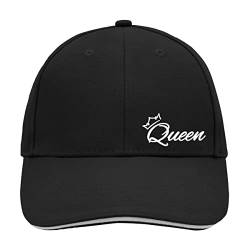 HUURAA Cappy Mütze Queen Krone Unisex Kappe Black/Light Grey mit Motiv Hochzeits Geschenk Idee für Freunde und Familie von HUURAA