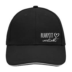 HUURAA Cappy Mütze Ruhrpott verliebt Unisex Kappe Black/Light Grey mit Namen deiner lieblings Region Geschenk Idee für Freunde und Familie von HUURAA