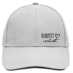 HUURAA Cappy Mütze Ruhrpott verliebt Unisex Kappe Dark Grey/White mit Namen deiner lieblings Region Geschenk Idee für Freunde und Familie von HUURAA