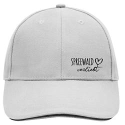 HUURAA Cappy Mütze Spreewald verliebt Unisex Kappe Dark Grey/White mit Namen deiner lieblings Region Geschenk Idee für Freunde und Familie von HUURAA