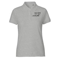 HUURAA! Damen Polo Shirt Sylt verliebt Bio Baumwolle Fairtrade Oberteil Größe M Sport Grey mit Namen deiner lieblings Insel Geschenk Idee für Freunde und Familie von HUURAA