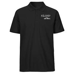 HUURAA! Herren Polo Shirt Pfälzer mit Herz Bio Baumwolle Fairtrade Oberteil Größe XL Black mit Motiv für die tollsten Menschen Geschenk Idee für Freunde und Familie von HUURAA