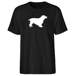 HUURAA Herren T-Shirt English Cocker Spaniel Silhouette Bio Baumwolle Fairtrade Oberteil Größe 3XL mit Motiv für Hundefreunde Geschenk Idee für Freunde und Familie von HUURAA