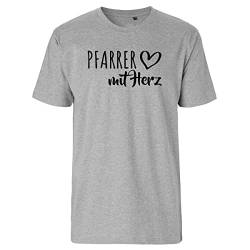 HUURAA Herren T-Shirt Pfarrer mit Herz Bio Baumwolle Fairtrade Oberteil Größe XXL Sport Grey mit Motiv für die tollsten Menschen Geschenk Idee für Freunde und Familie von HUURAA