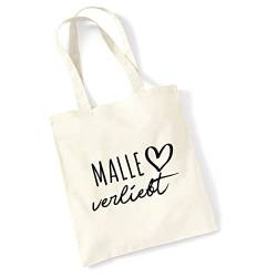 HUURAA Jutebeutel Malle verliebt Tasche Baumwolle Natural mit Namen deiner lieblings Insel Geschenk Idee für Freunde und Familie von HUURAA