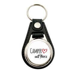 HUURAA Schlüsselanhänger Camper mit Herz Anhänger Metall mit Kunstleder mit Motiv für die tollsten Menschen Geschenk Idee für Freunde und Familie von HUURAA
