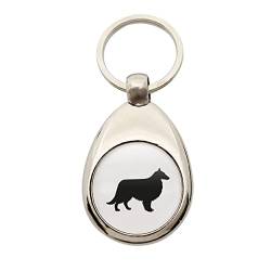 HUURAA Schlüsselanhänger Collie Sheltie Silhouette Anhänger Größe Metall mit Motiv für Hundefreunde Geschenk Idee für Freunde und Familie von HUURAA