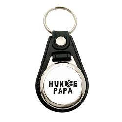 HUURAA Schlüsselanhänger Hundepapa Tapse Anhänger Metall mit Kunstleder mit Motiv für alle Hundemenschen Geschenk Idee für Freunde und Familie von HUURAA