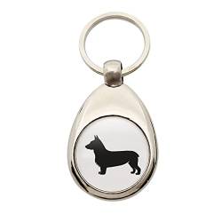 HUURAA Schlüsselanhänger Welsh Corgi Pembroke Silhouette Anhänger Größe Metall mit Motiv für Hundefreunde Geschenk Idee für Freunde und Familie von HUURAA