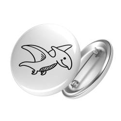 Huuraa Button Pteranodon Dinosaurier Ansteckbutton 25mm mit Motiv für alle Dino Fans Geschenk Idee für Freunde und Familie von HUURAA