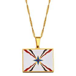 Ashur-Anhänger Karte Halsketten Für Damen Herren,Schmuck Assyrisches Symbol,Vintage-Umriss Trendige Patriotische Ethnische Unisex-Accessoires,Verstellbare Kette,Tägliche Lässige Partygeschenk von HUWAIYUNDONG