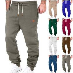 HUYTERTDR Herren Jogginghose Jogginghose lässige Cargo Arbeitshose Kordelzug leichte schmal zulaufende Hose Bequeme Trainingshose für Fitnessstudio und Laufen mit Taschen von HUYTERTDR