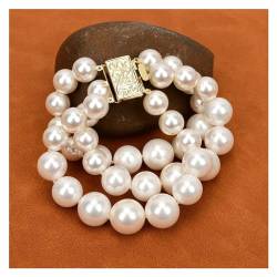 HUYXYDKZM 8'' 3 Stränge Weiße Muschel Perle Abgestuft Armband Multi Schichten Schmuck Dame Geschenke von HUYXYDKZM