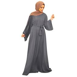 Frauen lässige Kleidung solide Moslem-Kleidung Flare-Ärmeln Abaya islamischen eleganten Kleidern Sommerkleid Damen Große Größen 54 Grünes Kleid Damen Festlich von HUyydza