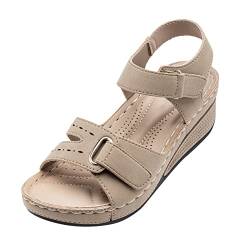 HUyydza Ergonomische Schmerzlinderungs-Alltagssandalen Komfort Damen Orthopädische Sandalen Outdoor-Sport-Sandalen, offener Zehenbereich, Leichtathletik-Sandalen, geflochtenes Band von HUyydza