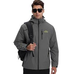 HVECZIXP Regenjacke Herren Leicht Wasserdicht Rain Windbreaker Windjacke für Wandern Reisen Camping Outdoor von HVECZIXP