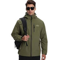 HVECZIXP Regenjacke Herren Leicht Wasserdicht Rain Windbreaker Windjacke für Wandern Reisen Camping Outdoor von HVECZIXP