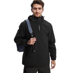 HVECZIXP Regenjacke Herren Leicht Wasserdicht Rain Windbreaker Windjacke für Wandern Reisen Camping Outdoor von HVECZIXP