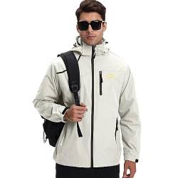 HVECZIXP Regenjacke Herren Leicht Wasserdicht Rain Windbreaker Windjacke für Wandern Reisen Camping Outdoor von HVECZIXP