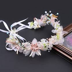 Elegante Mädchen Braut Stirnband Nachgeahmte Perle Haar Kopfschmuck Blumenkranz Braut Girlande Kopf Hoop Hochzeit Stirnbänder Haarschmuck (Color : Style 09) von HXSCOO