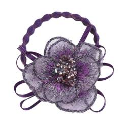 Elegante Mode Haar Zubehör Frauen Rose Blume Perle Strass Haarbänder Elastische Haar Seil Ring Scrunchies (Color : CB0086-J) von HXSCOO