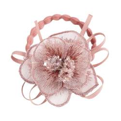 Elegante Mode Haar Zubehör Frauen Rose Blume Perle Strass Haarbänder Elastische Haar Seil Ring Scrunchies (Color : CB0086-K) von HXSCOO