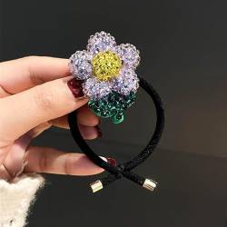 Frauen Haar Krawatte Cartoon strass Elastische Haar Bands Mädchen Kristall Koreanische Haar Zubehör Handgemachte Kopf Bands (Color : Rot) von HXSCOO