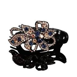 Retro Glänzende Strass Haarnadel Blume Blatt Entenschnabel Haar Krallen Haar Clips Frauen Mädchen Elegent Pferdeschwanz Kopfbedeckung Haar Styling (Color : 20) von HXSCOO