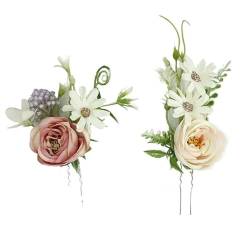 Romantic Headwear Flowers Comb Hair Accessories Bridesmaid Marriage Decorations (Color : 06 1set) von HXSCOO