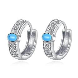 Blau Türkis Creolen Ohrringe Sterling Silber Keltischer Knoten Creolen Ohrringe Keltischer Knoten Schmuck Geschenke für Herren Damen von HXWZB