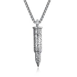 HXWZB Wikinger Halskette für Männer Wikinger Anhänger Halskette Wikinger Schmuck für Männer Vater Wikinger Liebhaber (Kugel-A01-Silver) von HXWZB