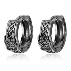 Nordische Wikinger Rune Ohrstecker für Frauen und Männer aus Sterlingsilber Rune Gothic Norse Viking Crow Ohrstecker für Männer Vater Junge von HXWZB