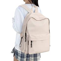 HYC00 Schulrucksack Damen, Causal Travel Schultaschen 14 Zoll Laptop Rucksack für Mädchen im Teenageralter Leichter Rucksack Wasserabweisend Bookbag College Boys Men Work Daypack,Beige von HYC00