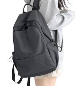 HYC00 Schulrucksack Damen, Causal Travel Schultaschen 14 Zoll Laptop Rucksack für Mädchen im Teenageralter Leichter Rucksack Wasserabweisend Bookbag College Boys Men Work Daypack,Grau von HYC00