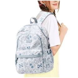 HYC00 Schulrucksack Damen, Causal Travel Schultaschen 14 Zoll Laptop Rucksack für Mädchen im Teenageralter Leichter Rucksack Wasserabweisend Bookbag College Boys Men Work Daypack,Hellblau von HYC00