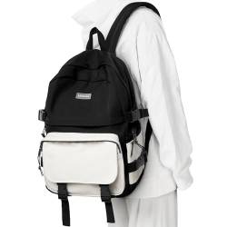 HYC00 Schulrucksack Damen, Causal Travel Schultaschen 14 Zoll Laptop Rucksack für Mädchen im Teenageralter Leichter Rucksack Wasserabweisend Bookbag College Boys Men Work Daypack,Schwarz von HYC00