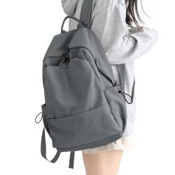 HYC00 Schulrucksack Damen, Causal Travel Schultaschen 15.6 Zoll Laptop Rucksack für Mädchen im Teenageralter Leichter Rucksack Wasserabweisend Bookbag College Boys Men Work Daypack,Grau L von HYC00