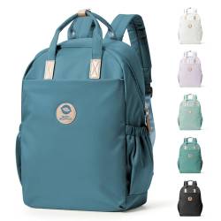 HYC00 Schulrucksack Damen Tagesrucksack Schultaschen College Rucksack Causal Travel Daypack Schulrucksack Teenager Mädchen Rucksack Damen Schule Bookbag 14 Zoll Laptop Rucksack für Reisen,Pfauenblau von HYC00