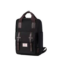 Mädchen Schulrucksack, Freizeitrucksack für Frauen Teenager Jungen Wasserdicht Rucksäcke Tagesrucksack Damen Herren 14 Zoll Laptop Leichter Schulranzen,C-Schwarz von HYC00