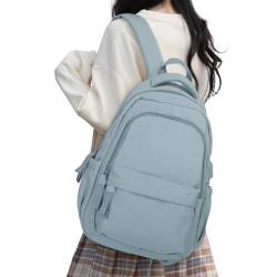 Rucksack Damen Schulmädchen,Casual Travel Daypack,14-Zoll-Laptop-Rucksack für Mädchen im Teenageralter,wasserdichter College-Rucksack,leichte Büchertasche Herren Schultasche Arbeitstasche,Hellblau von HYC00