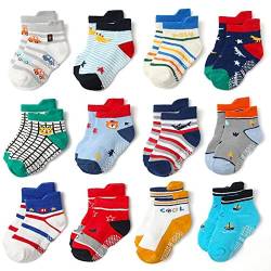 HYCLES ABS Socken Baby Kinder - Socken Jungen Mädchen Anti Rutsch Socken Kind 0-6-12-18 Monate 23-26 27-30 Tiger für 3-5 Jahre von HYCLES