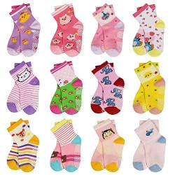 HYCLES Baby ABS Socken Kinder 12 Paar Stoppersocken Kinder Anti Rutsch Socken Kind Jungen Mädchen 23-26 27-30 Kleinkind Socken Baby 04 Koala für 1-3 Jahre von HYCLES