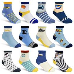 HYCLES Baby ABS Socken Kinder 12 Paar Stoppersocken Kinder Anti Rutsch Socken Kind Jungen Mädchen 23-26 27-30 Kleinkind Socken Baby 05 Monster für 1-3 Jahre von HYCLES