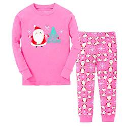 HYCLES Weihnachtspyjama Kinder 4 Jahre - Weihnachts Pyjama Weihnachten Pyjamas Kinder Mädchen Jungen Christmas Pajamas(Xmas Pjx) Rose von HYCLES