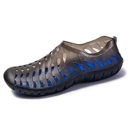 HYDLONGR Herren Damen Löcher Obermaterial Leichtgewichtige Atmungsaktive Rutschfeste Garten Sandalen Schnell Trocknende Wasserschuhe Strandschuhe Schwimmschuhe Schwarzblau-43 von HYDLONGR